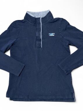 *Vintage Like L.L. Bean Classic Navy Blue Quarter Pullover Rugby Henley*